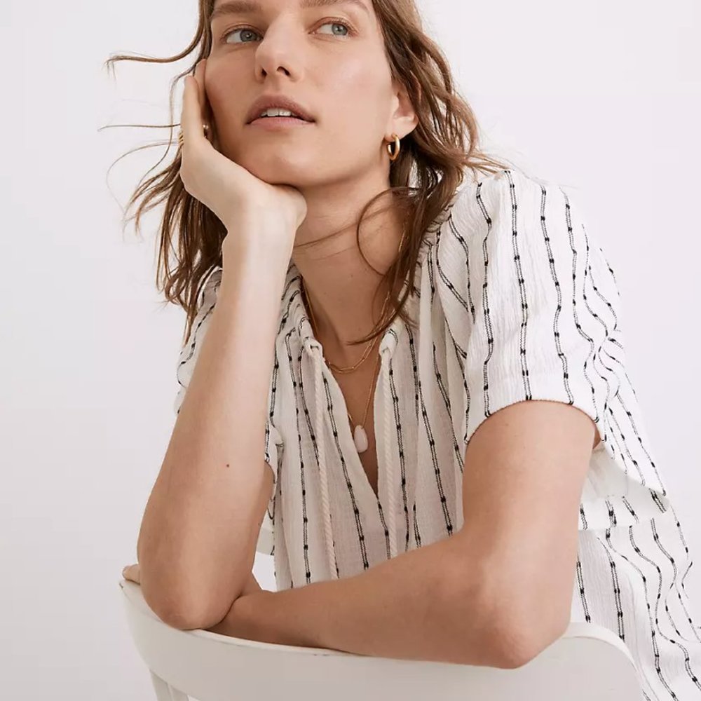 NWT! Madewell Tie-Neck Tunic Top, Size 2X